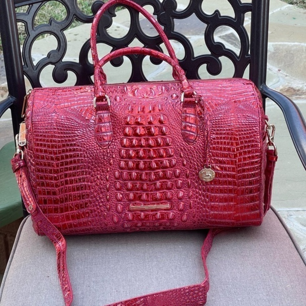 Brahmin Red dragon spencer Melbourne travel satchel bag